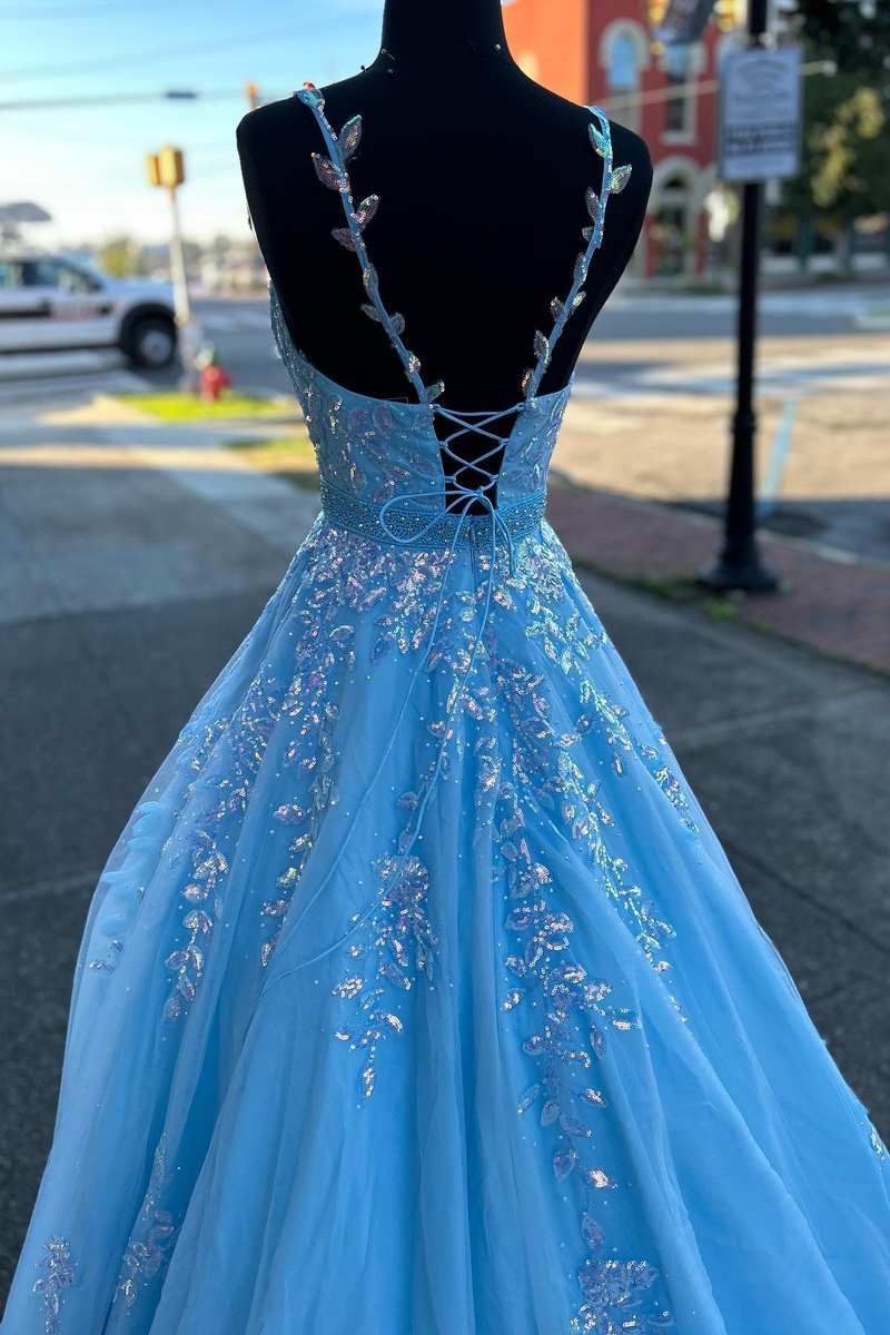 baby blue prom dresses